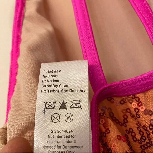 Weissman dance costume sassy Orange feather Some Call It Magic 14694 child XLC - Picture 5 of 9